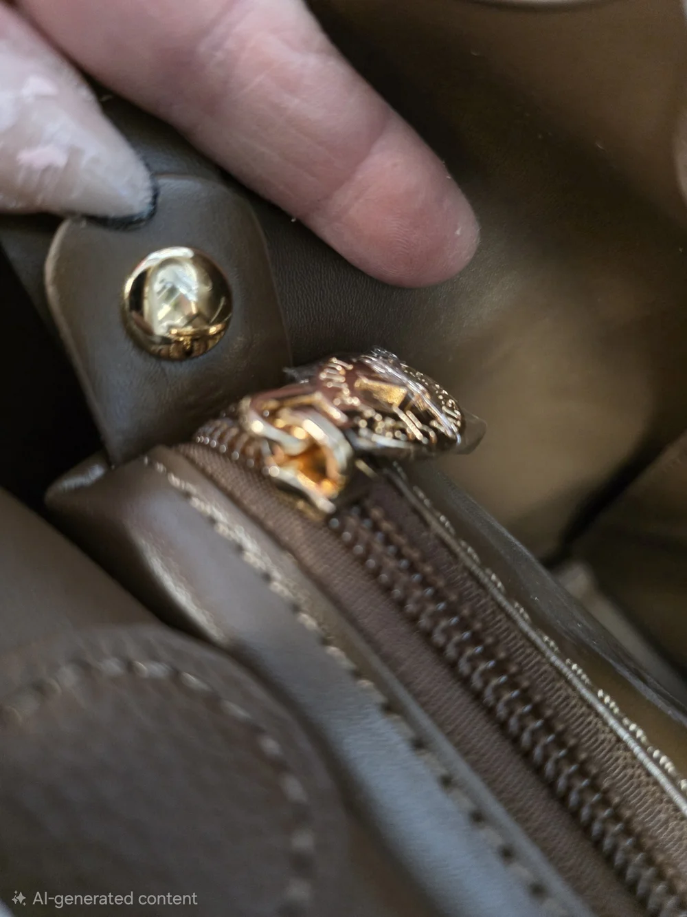 Valentino Orlandi Brown Pebbled Leather Tote